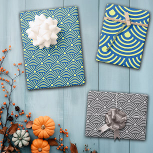 Japanese Style Fish Scales Pattern Wrapping Paper Sheet