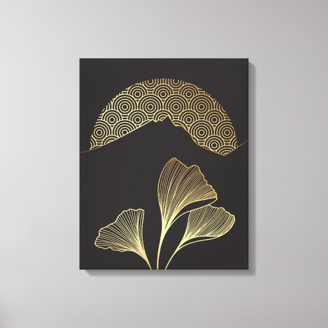 Japanese style line art canvas print (Front)
