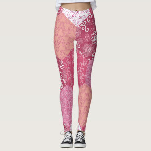 Japanese Style Patchwork Pattern Design Leggings