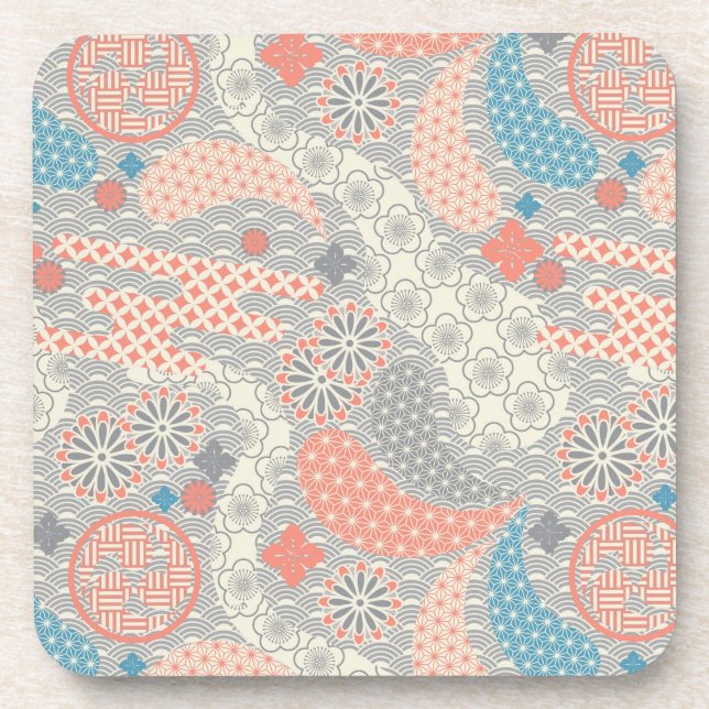 Japanese style pattern. Illustration. Coaster (Front)