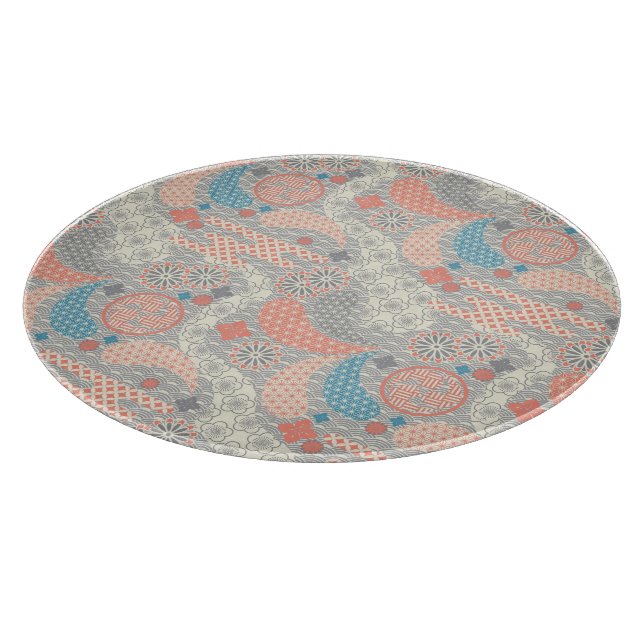 Japanese style pattern. Illustration. Cutting Board (Corner)