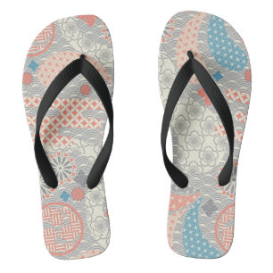Japanese style pattern. Illustration. Flip Flops