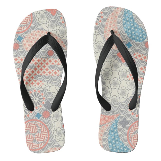 Japanese style pattern. Illustration. Flip Flops (Footbed)