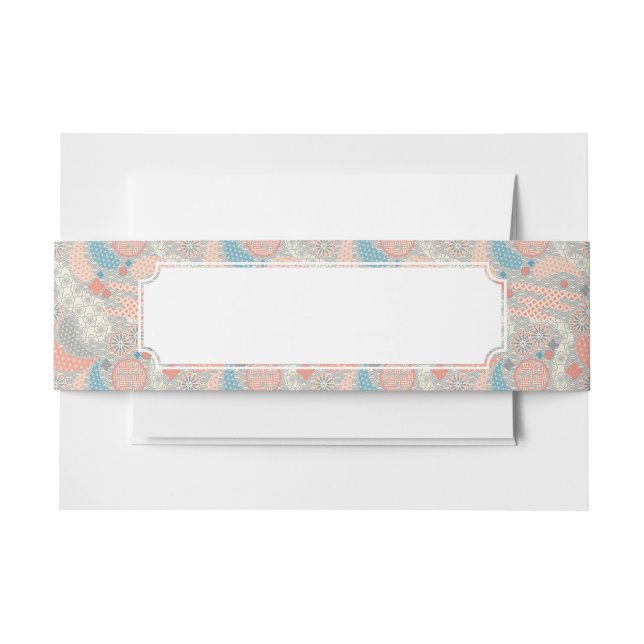 Japanese style pattern. Illustration. Invitation Belly Band (Front Example)