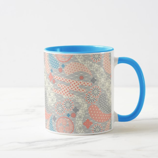 Japanese style pattern. Illustration. Mug (Right)