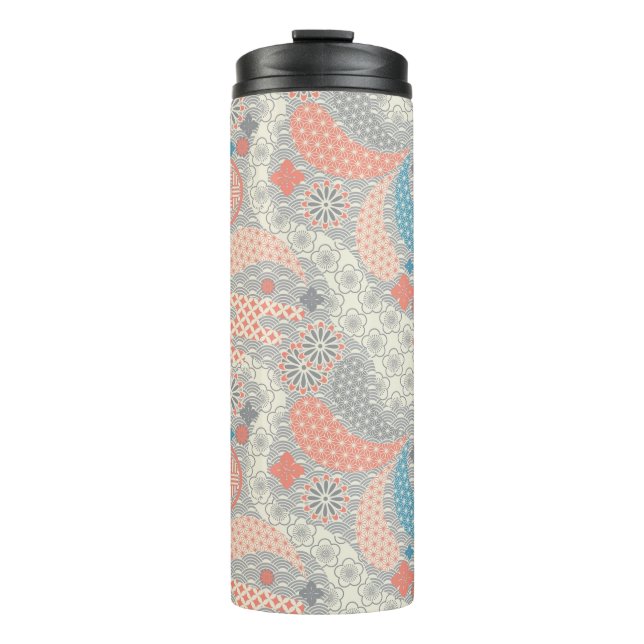 Japanese style pattern. Illustration. Thermal Tumbler (Front)