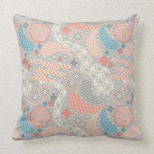 Japanese style pattern. Illustration. Throw Pillow