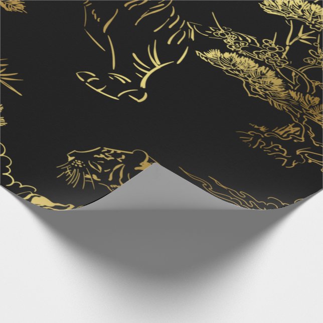 Japanese-style tiger wrapping paper (Corner)