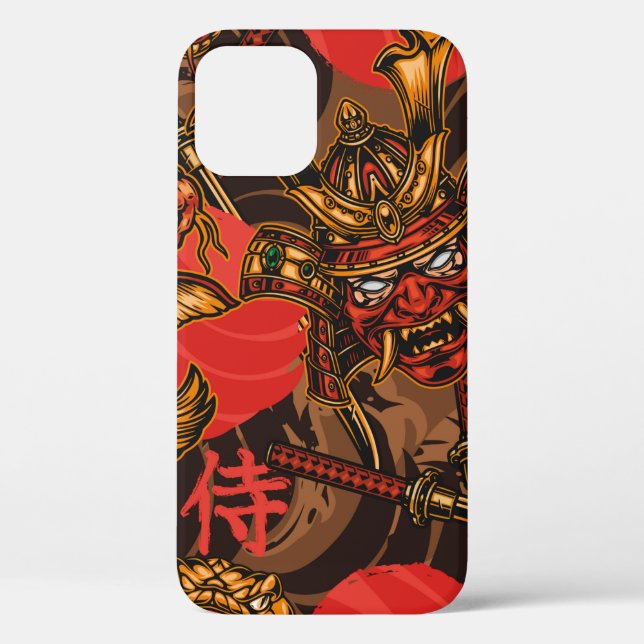 Japanese style vintage seamless pattern with samur Case-Mate iPhone case (Back)