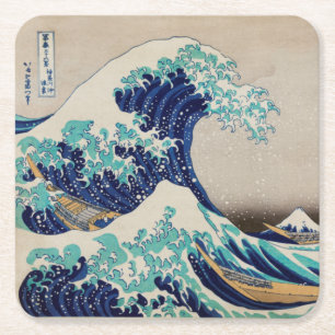 Japanese Style, Wave Two-Tone Coffee Mug Paper Cup Square Paper Coaster