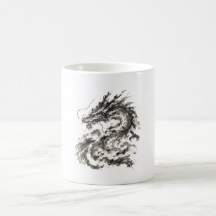 Japanese Sumi-e Dragon – Traditional Japanese Coffee Mug