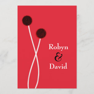 Japanese Sumi-e Red & Black Wedding Invitation