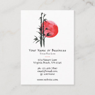 Japanese Sun and Bamboo Business Card