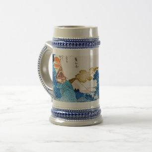 Japanese Sunrise Landscape, Kuniyoshi, Ukiyo-e Beer Stein