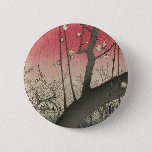Japanese sunrise sunset plum estate trees 2 inch round button
