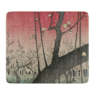 Japanese sunrise sunset plum estate trees cutting board