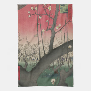 Japanese sunrise sunset plum estate trees kitchen towel