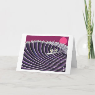 japanese sunset surfing card