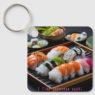 "Japanese Sushi: A Moment of Bliss" Keychain