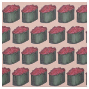 Japanese Sushi Caviar Maki Roll Restaurant Foodie Fabric