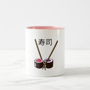 Japanese Sushi Chopsticks Two-Tone Coffee Mug