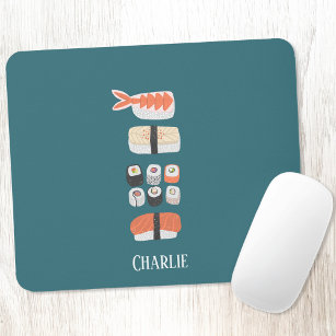 Japanese Sushi Custom Name Mouse Pad