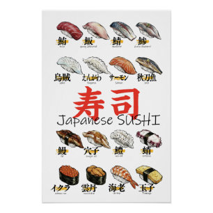 Japanese SUSHI illustration design Poster
