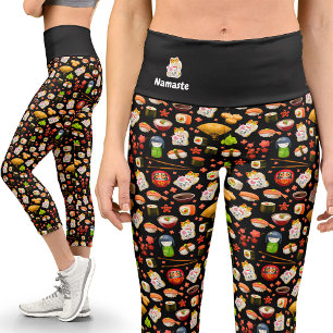 Japanese Sushi Kawaii Decora Capri Yoga Leggings