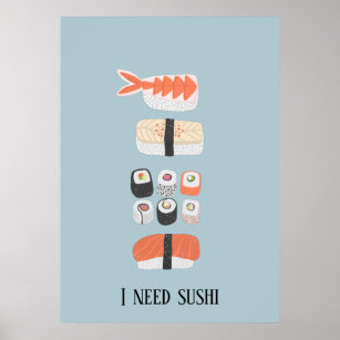 Kawaii Japanese Bento Box Sushi Poster for Sale by rustydoodle