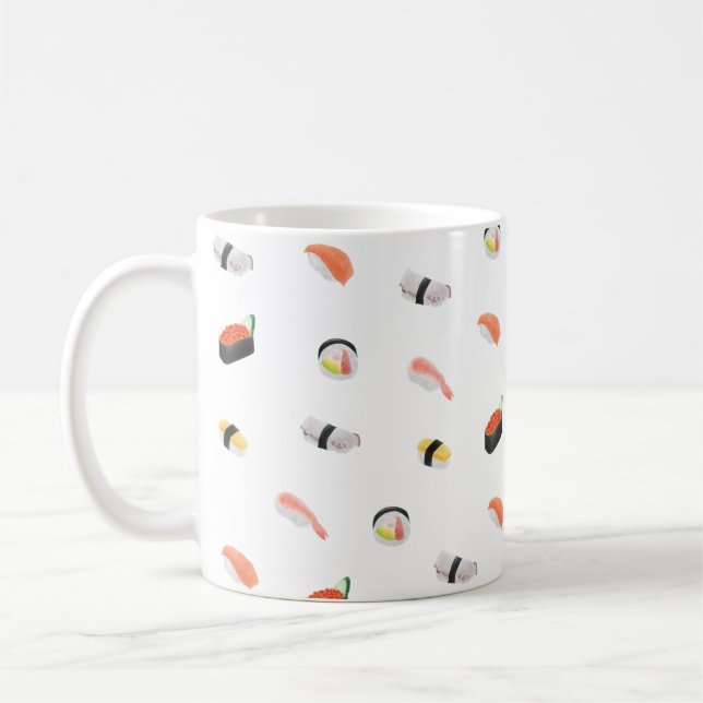 Japanese Sushi Pattern Coffee Mug (Left)