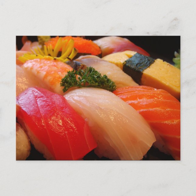 Japanese sushi roll sashimi hipster Japan photo Postcard (Front)