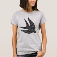 Japanese Swallow in Flight, Charcoal & Light Grey