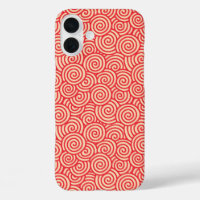 Japanese swirl pattern - coral orange