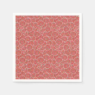 Japanese swirl pattern - deep red and white napkin