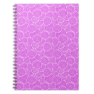 Japanese swirl pattern - orchid and white notebook