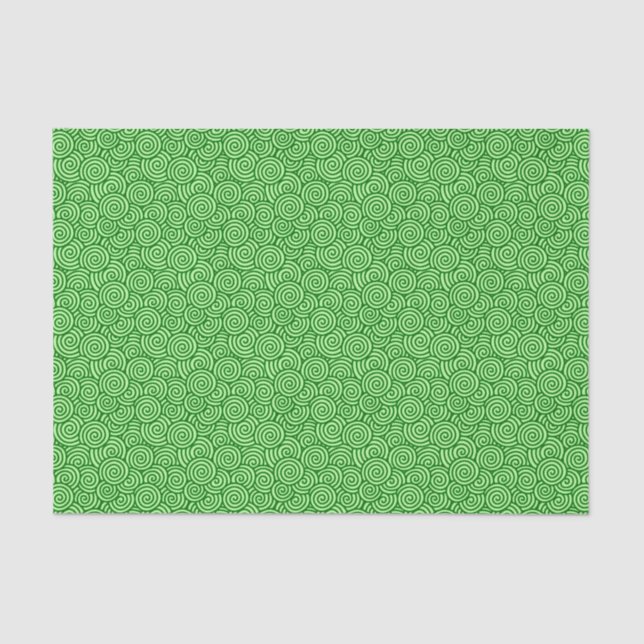 Japanese swirl pattern - pine and lime green tissue paper (Front)