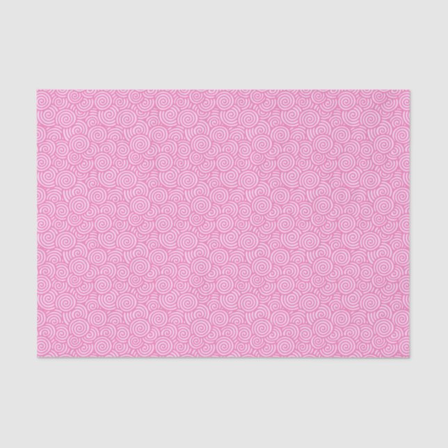 Japanese swirl pattern - soft peppermint pink tissue paper (Front)