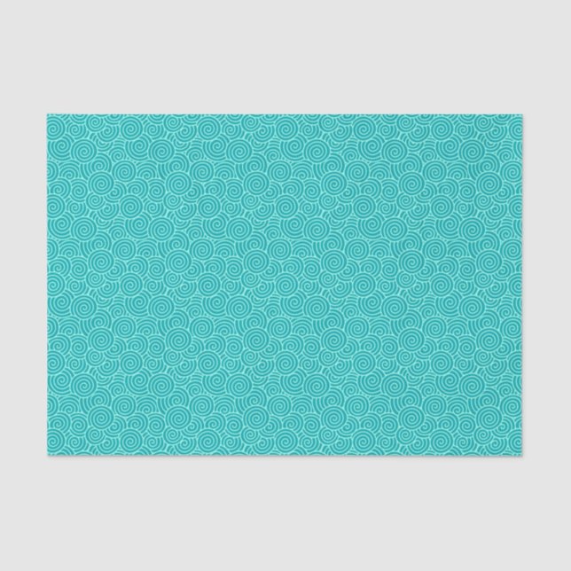 Japanese swirl pattern - turquoise and aqua tissue paper (Front)