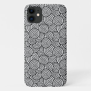 Japanese swirl pattern - white and black iPhone 11 case