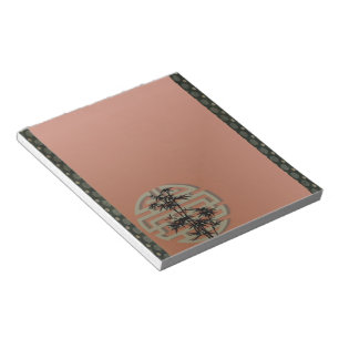 Japanese Symbol with Bonsai on Russet Postage Notepad