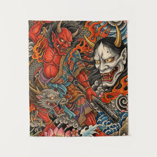 Japanese Tattoo Art / Demons, Hannya, Dragon Tapestry