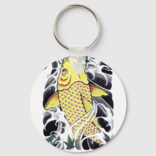 Japanese Tattoo Koi Fish Design Keychain