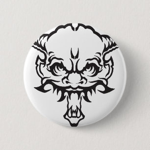 Japanese Tattoo Oni Demon 2 Inch Round Button