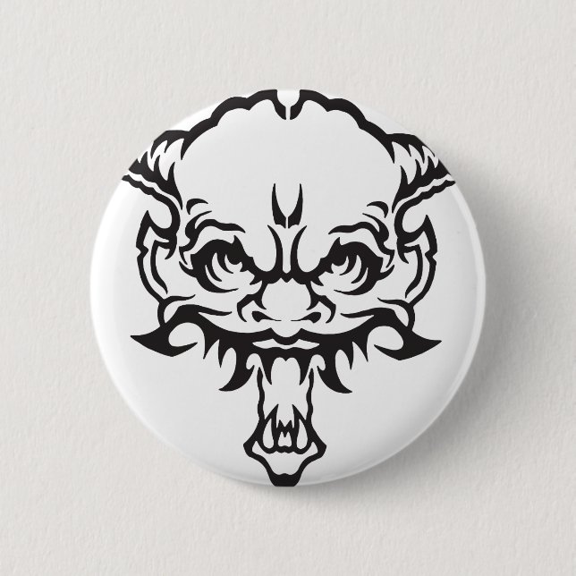 Japanese Tattoo Oni Demon 2 Inch Round Button (Front)