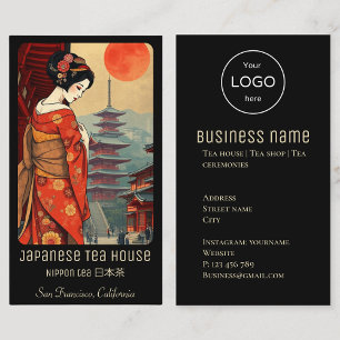 Japanese tea ceremonies sushi Business Card
