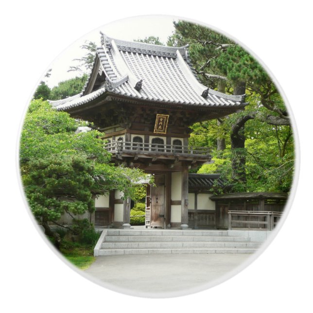 Japanese Tea Garden in San Francisco Ceramic Knob (Front)