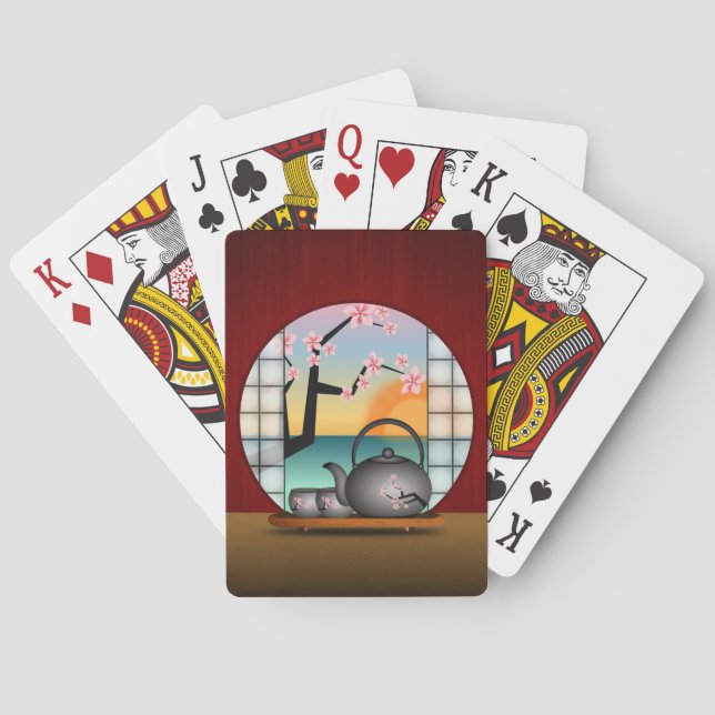 Japanese Tea Room Custom Bicycle® Playing Cards (Back)