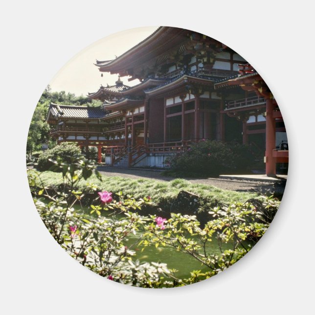 Japanese Temple, Byodo-in - Oahu flowers Magnet (Front)