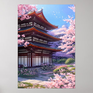 Japanese Temple Garden Poster