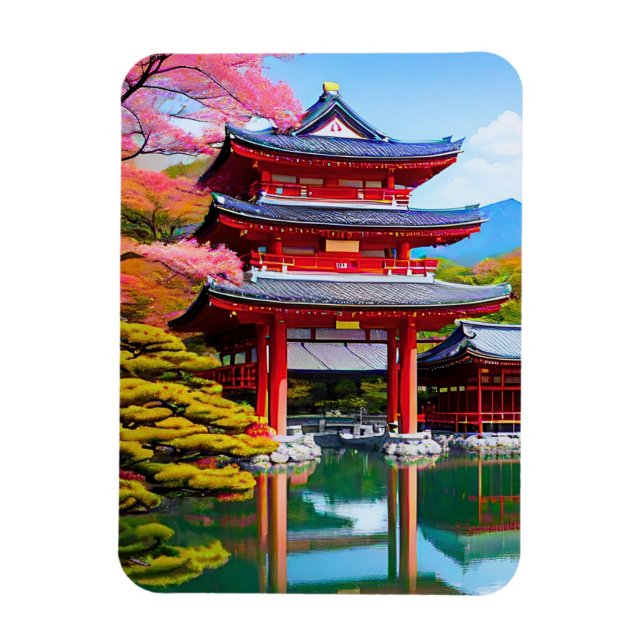 Japanese Temple  Magnet (Vertical)